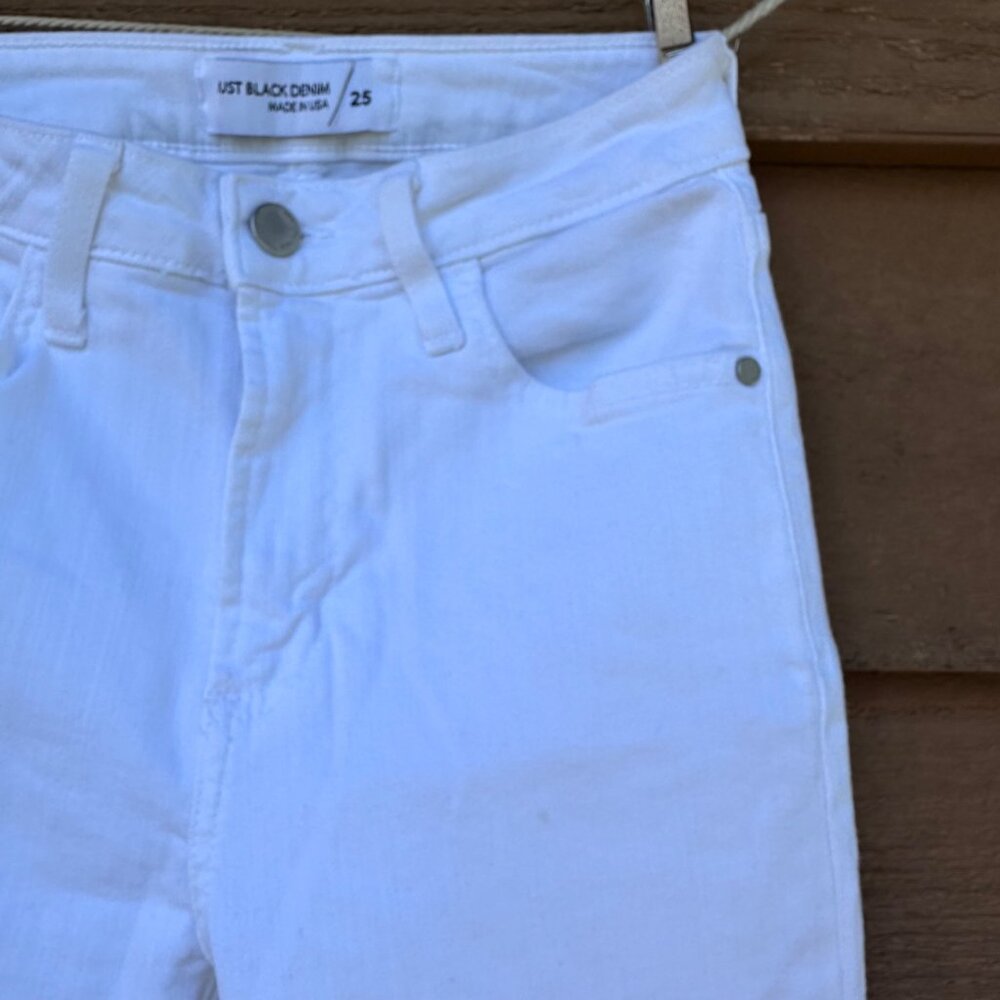 Just Black Denim White Frayed Hem Womens Jeans Size 25 Made In USA - Picture 7 of 13